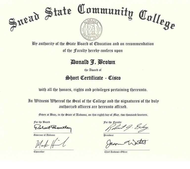 Cisco Short Certificate